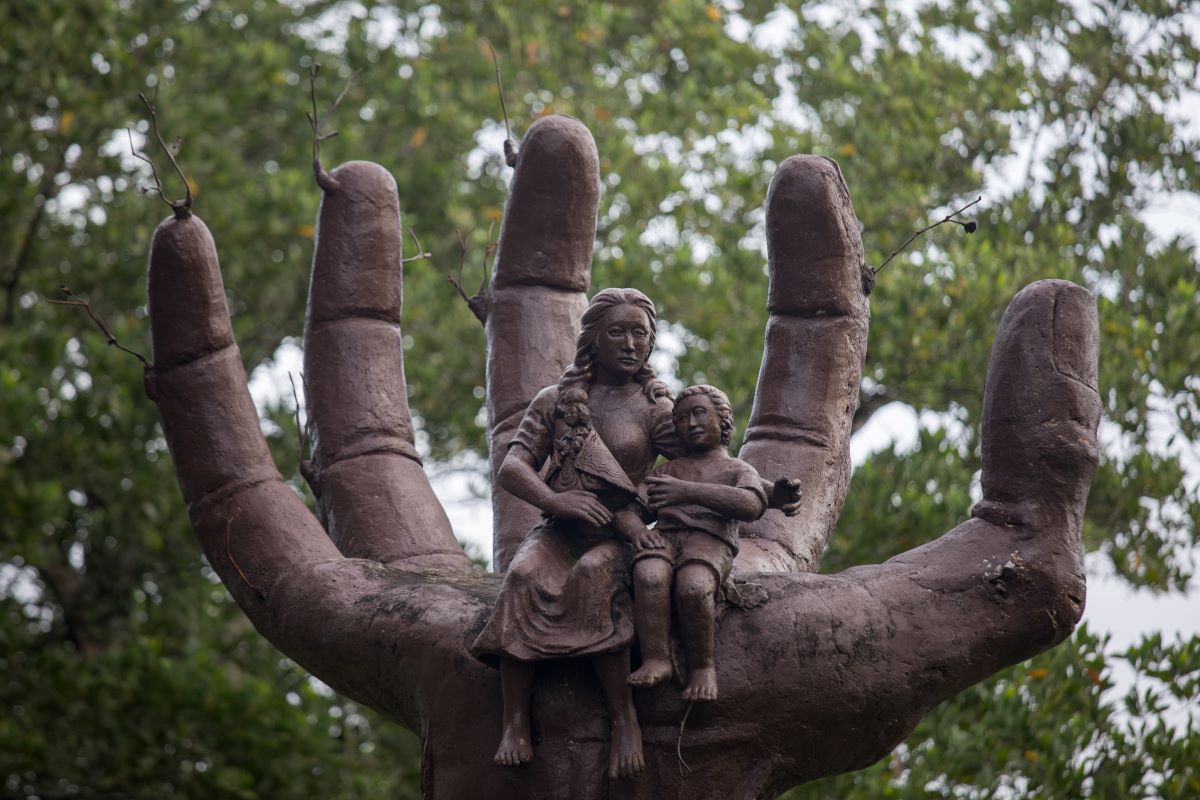 Monuments were established to commemorate the lives that were lost due to Super Typhoon Haiyan after it made land fall and ravaged Leyte and Samar provinces. October 11, 2023. Thomson Reuters Foundation/Kathleen Lei Limayo