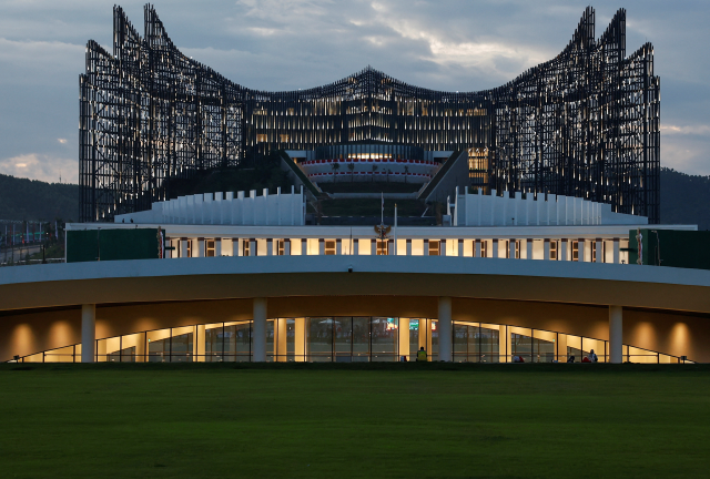 View of the Presidential Palace in the planned new capital city of Nusantara, in East Kalimantan province, Indonesia, August 17, 2024. REUTERS/Willy Kurniawan