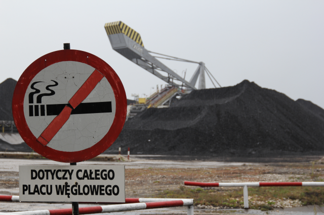 Brown coal piled high at Bełchatów power complex where the mines are due to shutdown in 2026 and 2038 in Bełchatów, Poland, September 9, 2024. Thomson Reuters/Joanna Gill