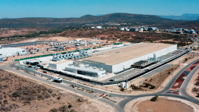 Drone shot of one of Microsoft's data centres located in the municipality of Colón, in Querétaro, México, June 17, 2024. Thomson Reuters Foundation/Miguel Tovar