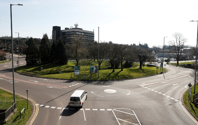 A general view of the plough roundabout in Hemel Hempstead, Britain March 24, 2020
